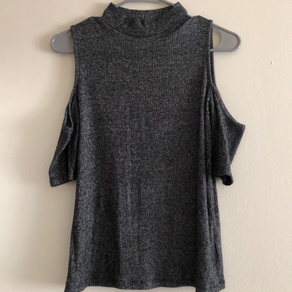 Grey mock turtleneck shirt